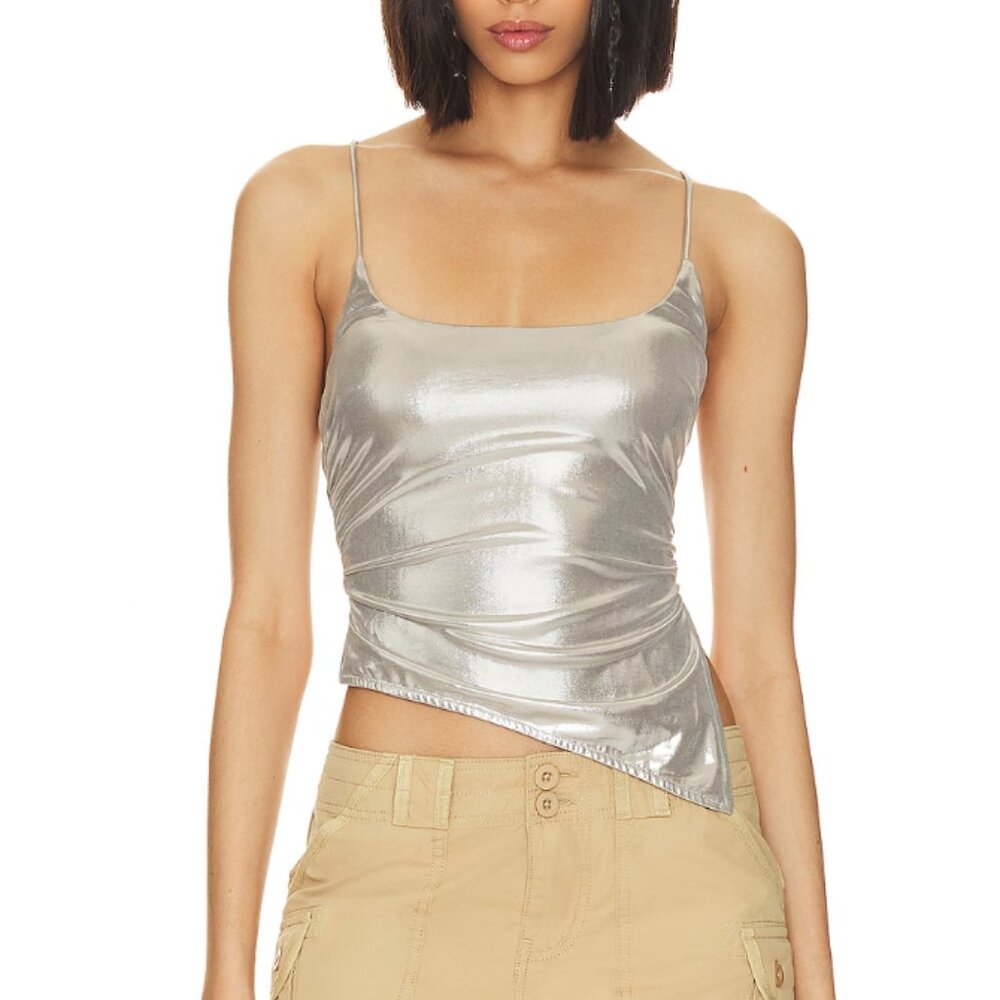 Superdown Lexie Metallic Halter Top